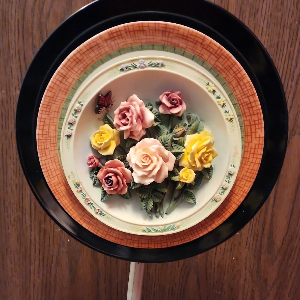 Hand Crafted Forever Flower For Your Garden with Roses and Butterfly